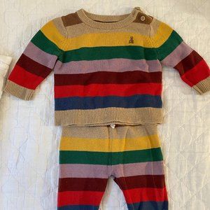 GAP Rainbow Stripe Matching Sweater Jogger Set